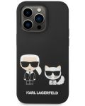 Калъф Karl Lagerfeld - Karl and Choupette, iPhone 14 Pro, черен - 1t